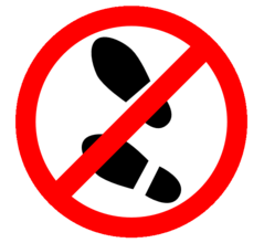 Shoes off sign